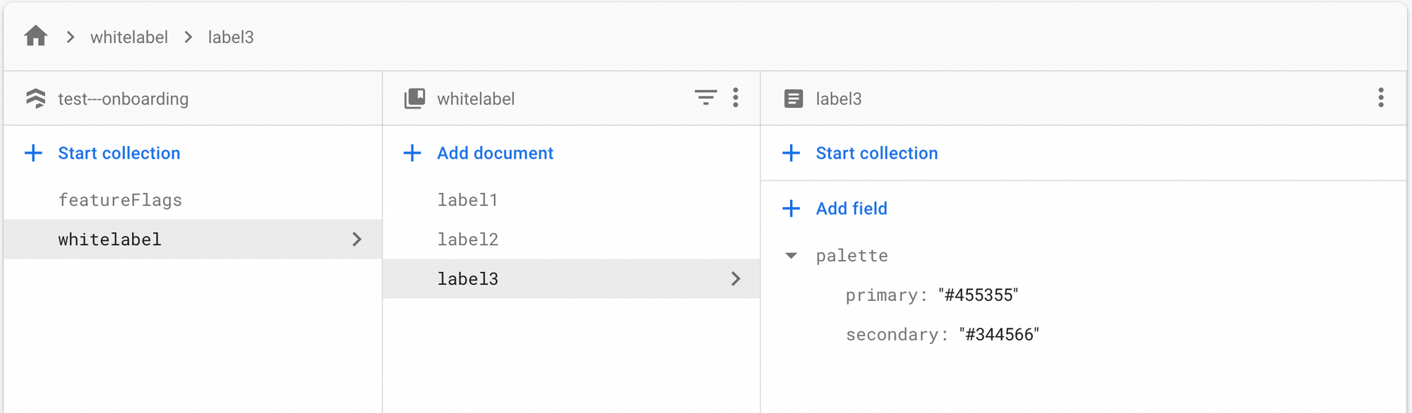 Accessible viewing and reading: this is an image showing my particular firebase store after the script runs