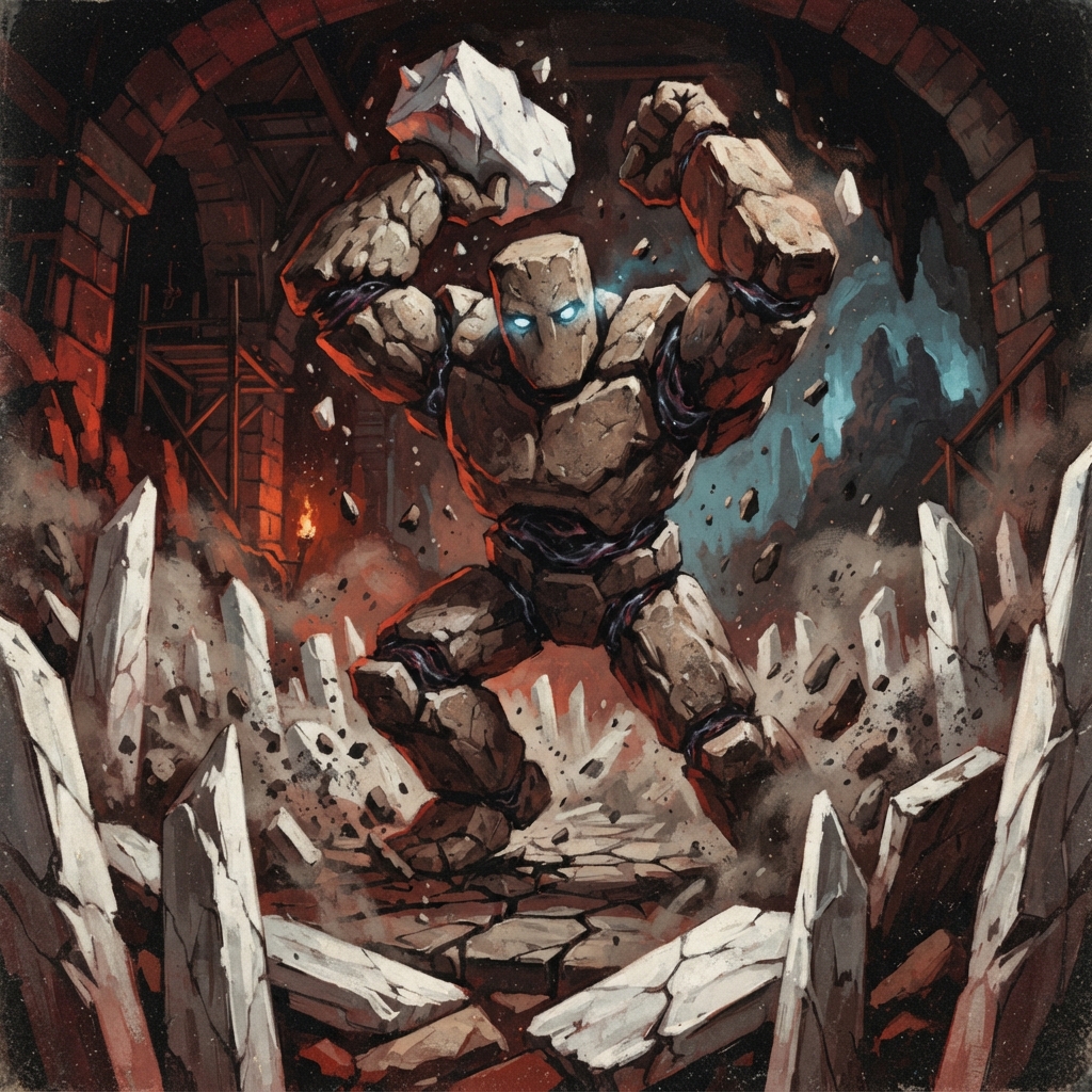 Stone Bulwark, original Pathfinder 2e monster artwork by ZapGM