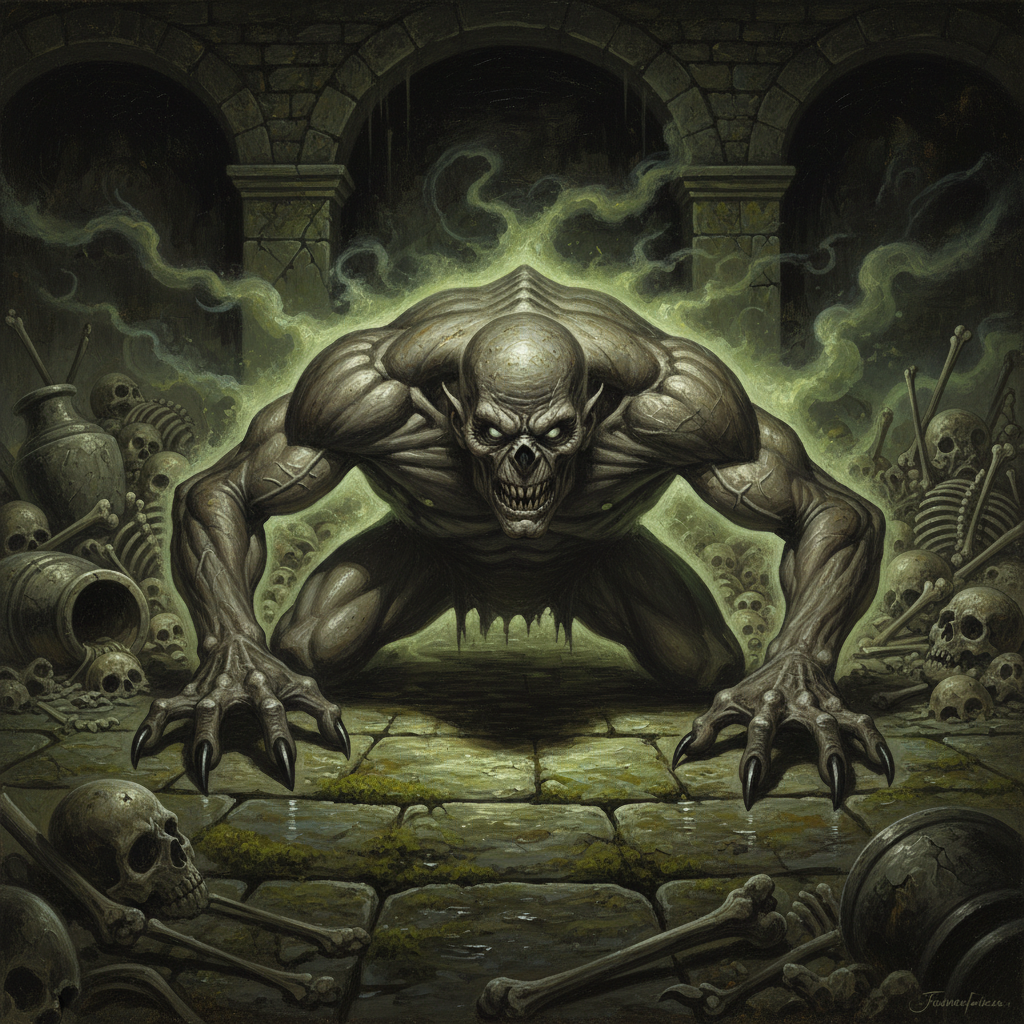 Ghast, original D&D 5e monster artwork by ZapGM