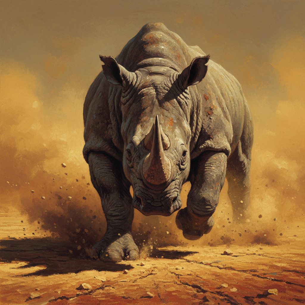 Rhinoceros, original D&D 5e monster artwork by ZapGM