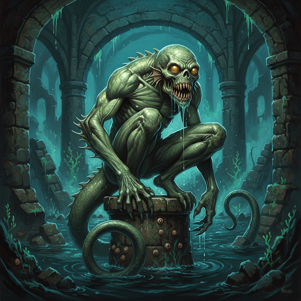Skum, original Pathfinder 2e monster artwork by ZapGM