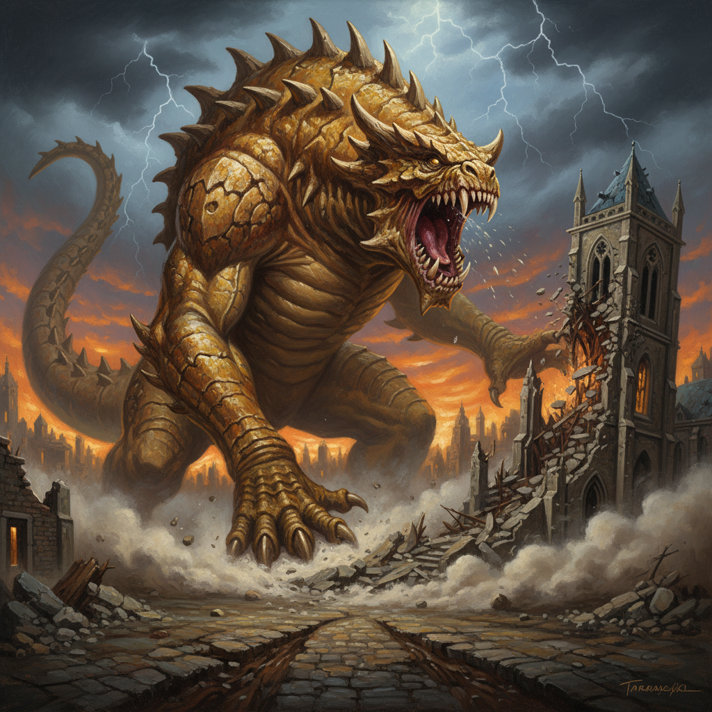 Tarrasque, original D&D 5e monster artwork by ZapGM