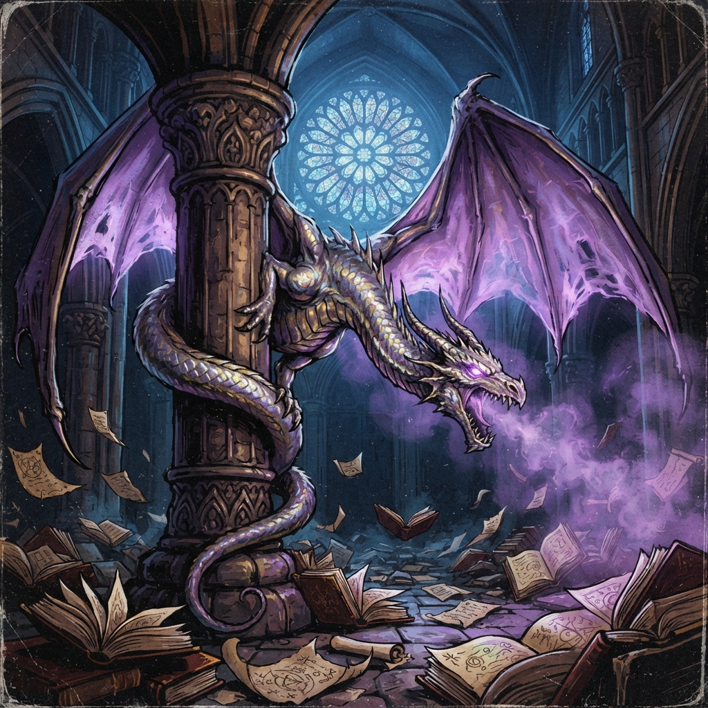 Whisper Dragon (Adult, Spellcaster), original Pathfinder 2e monster artwork by ZapGM
