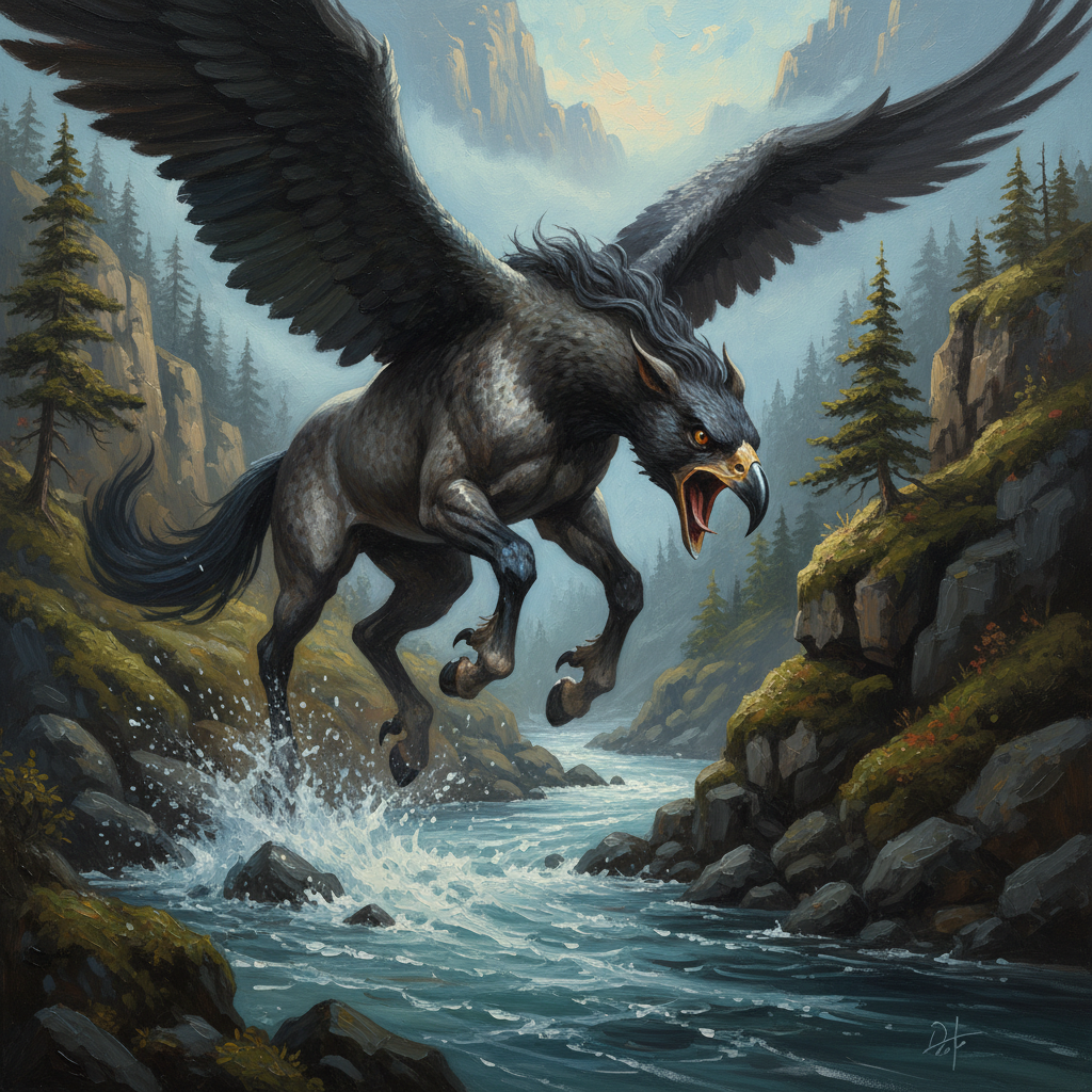 Hippogriff, original Pathfinder 2e monster artwork by ZapGM