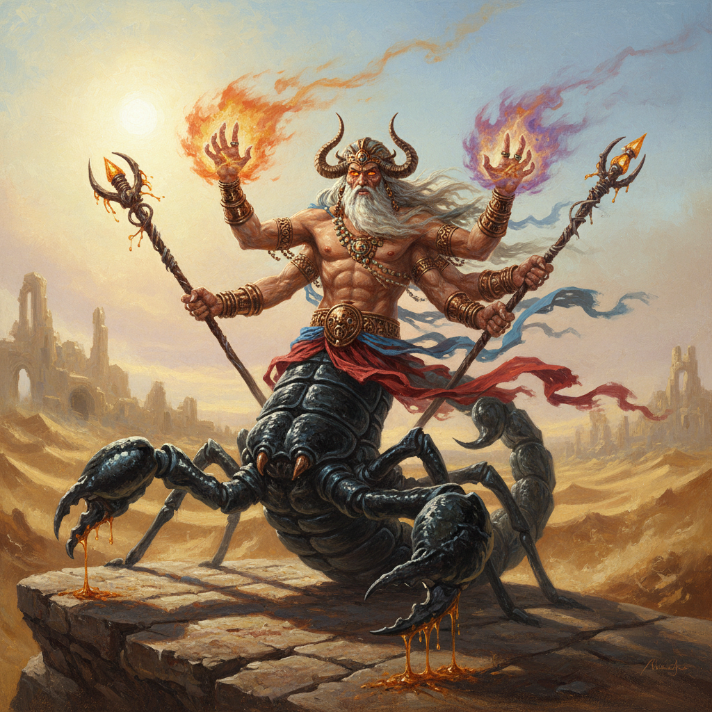 Girtablilu Seer, original Pathfinder 2e monster artwork by ZapGM