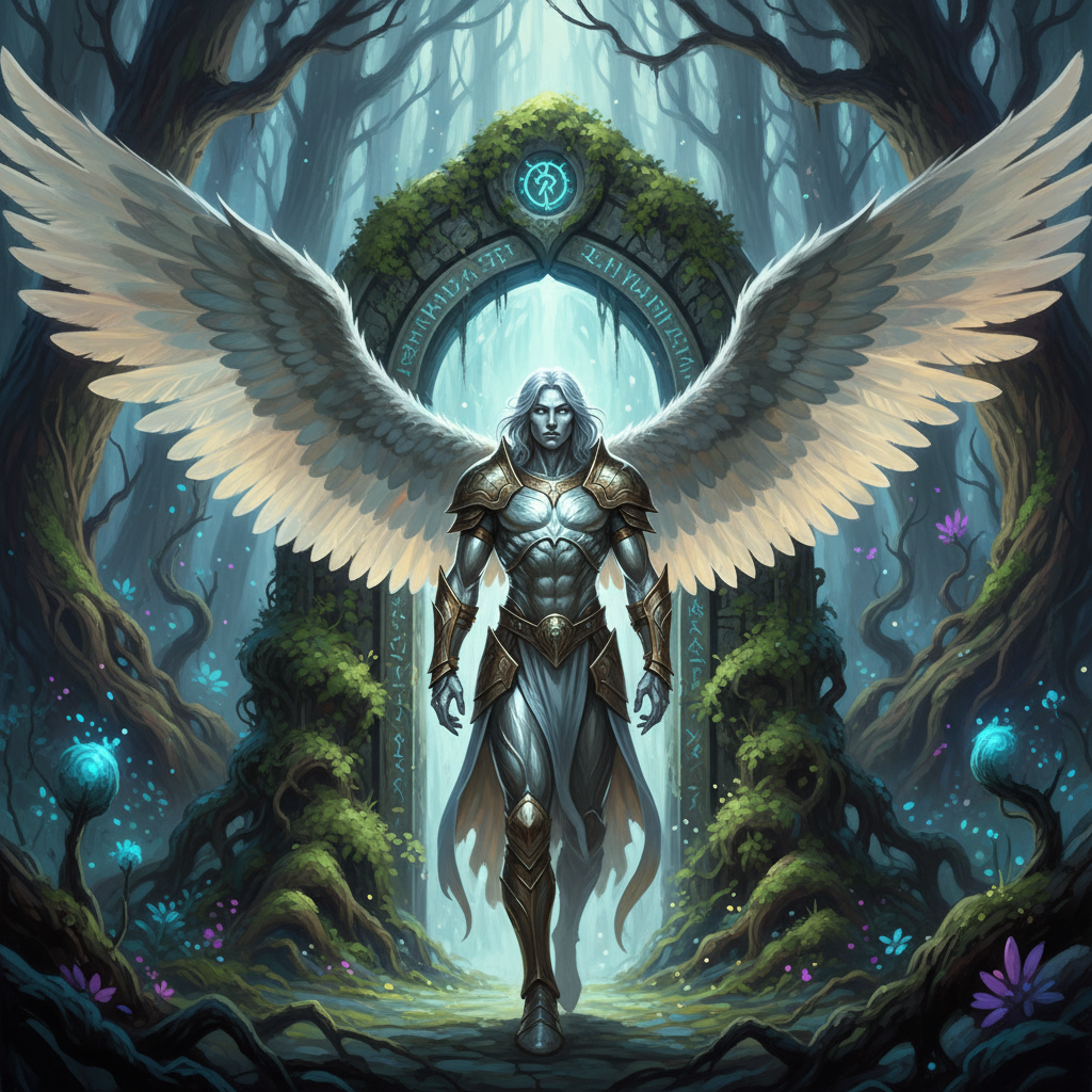 Movanic Deva, original Pathfinder 2e monster artwork by ZapGM