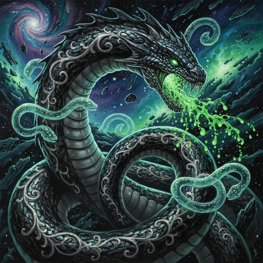 Ouroboros, original Pathfinder 2e monster artwork by ZapGM