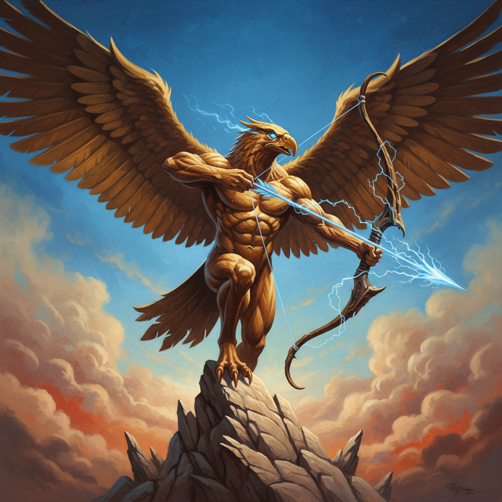Garuda, original Pathfinder 2e monster artwork by ZapGM