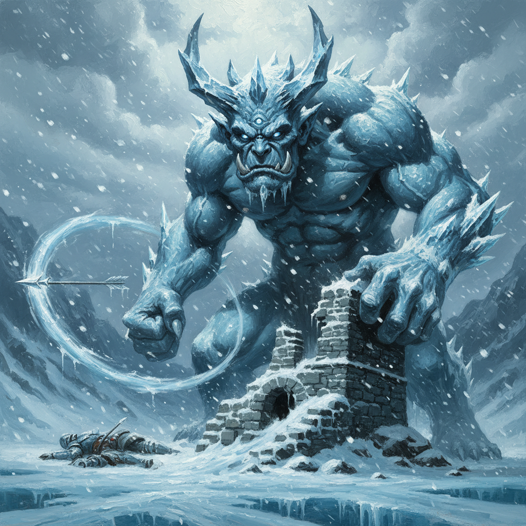 Ice Yai, original Pathfinder 2e monster artwork by ZapGM