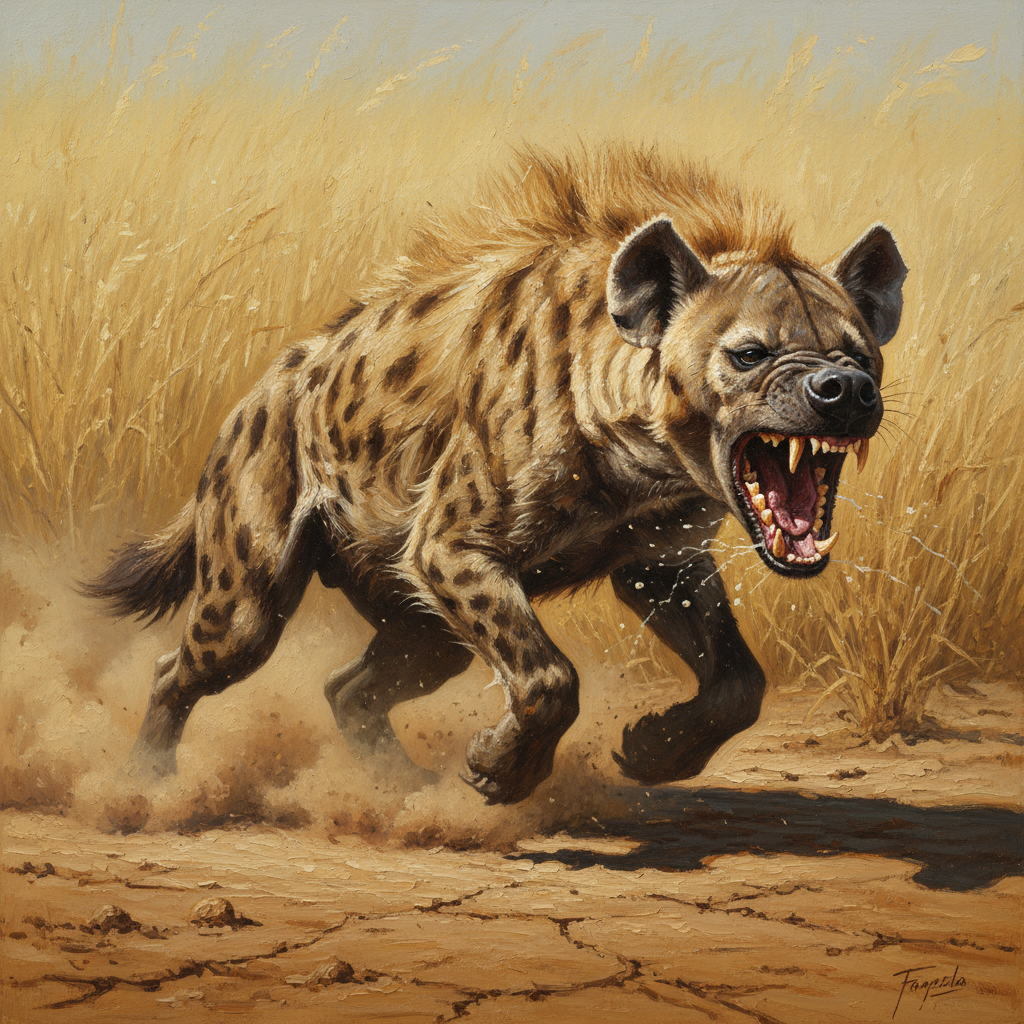 Giant Hyena, original D&D 5e monster artwork by ZapGM