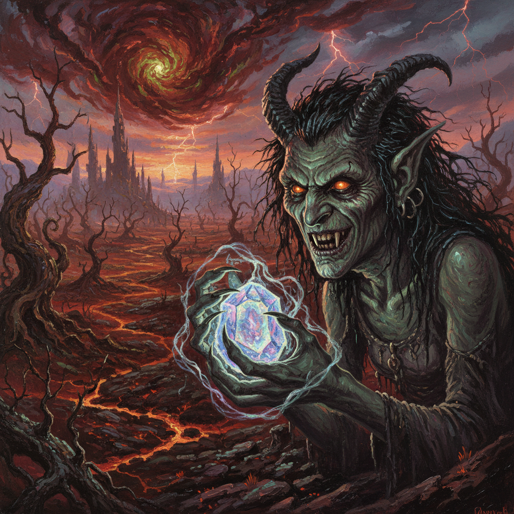 Night Hag, original Pathfinder 2e monster artwork by ZapGM