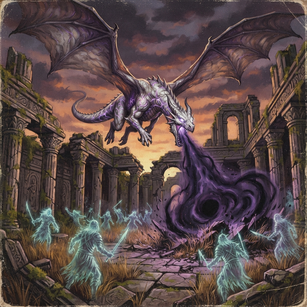 Resurrection Dragon (Young), original Pathfinder 2e monster artwork by ZapGM