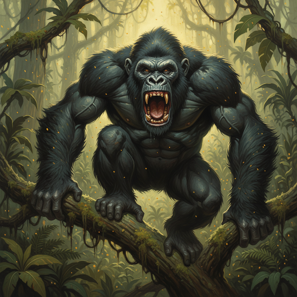 Ape, original D&D 5e monster artwork by ZapGM