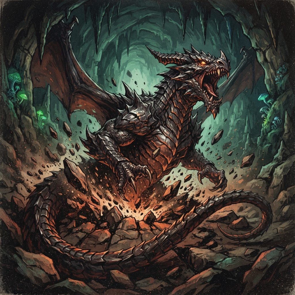 Adamantine Dragon (Adult, Spellcaster), original Pathfinder 2e monster artwork by ZapGM