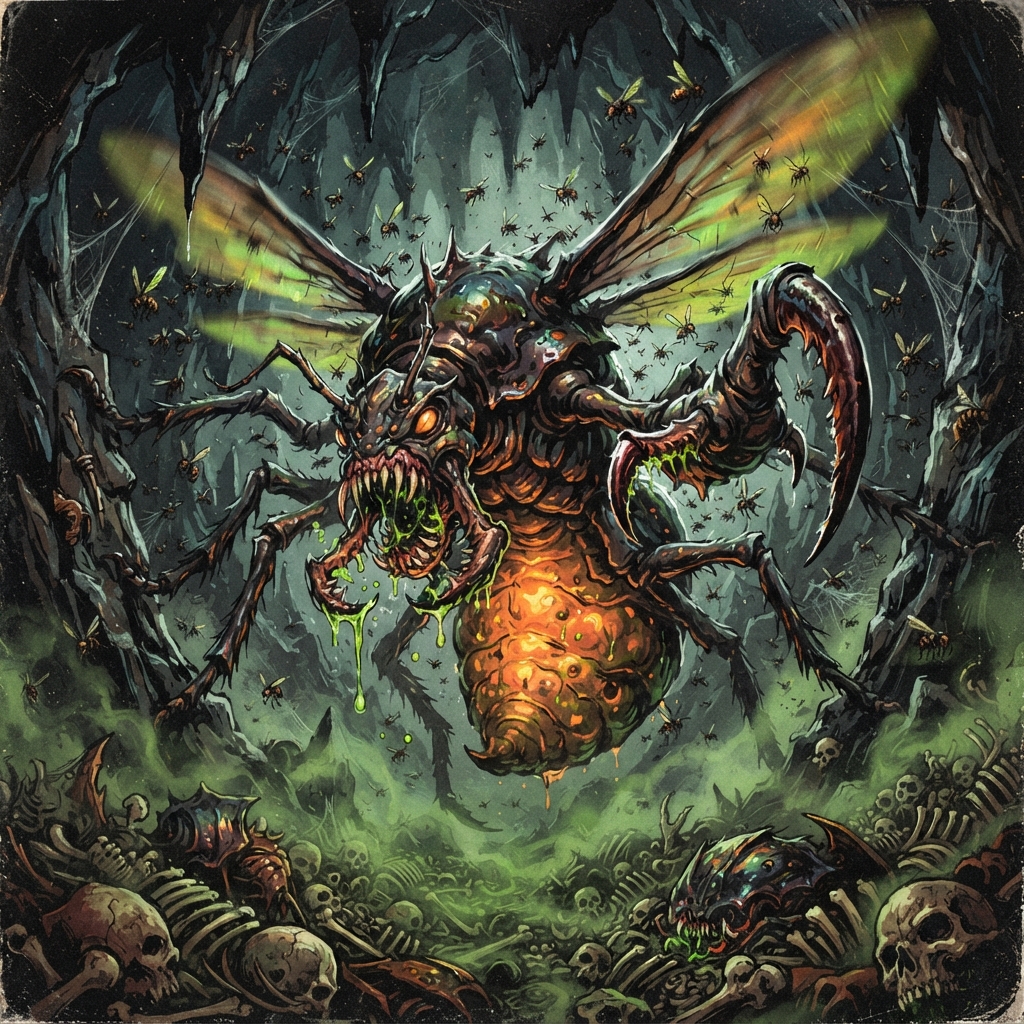 Vescavor Queen, original Pathfinder 2e monster artwork by ZapGM