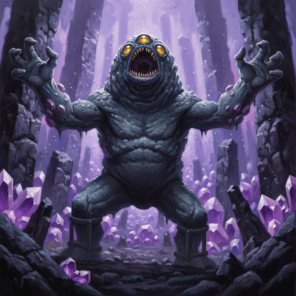 Xorn, original D&D 5e monster artwork by ZapGM
