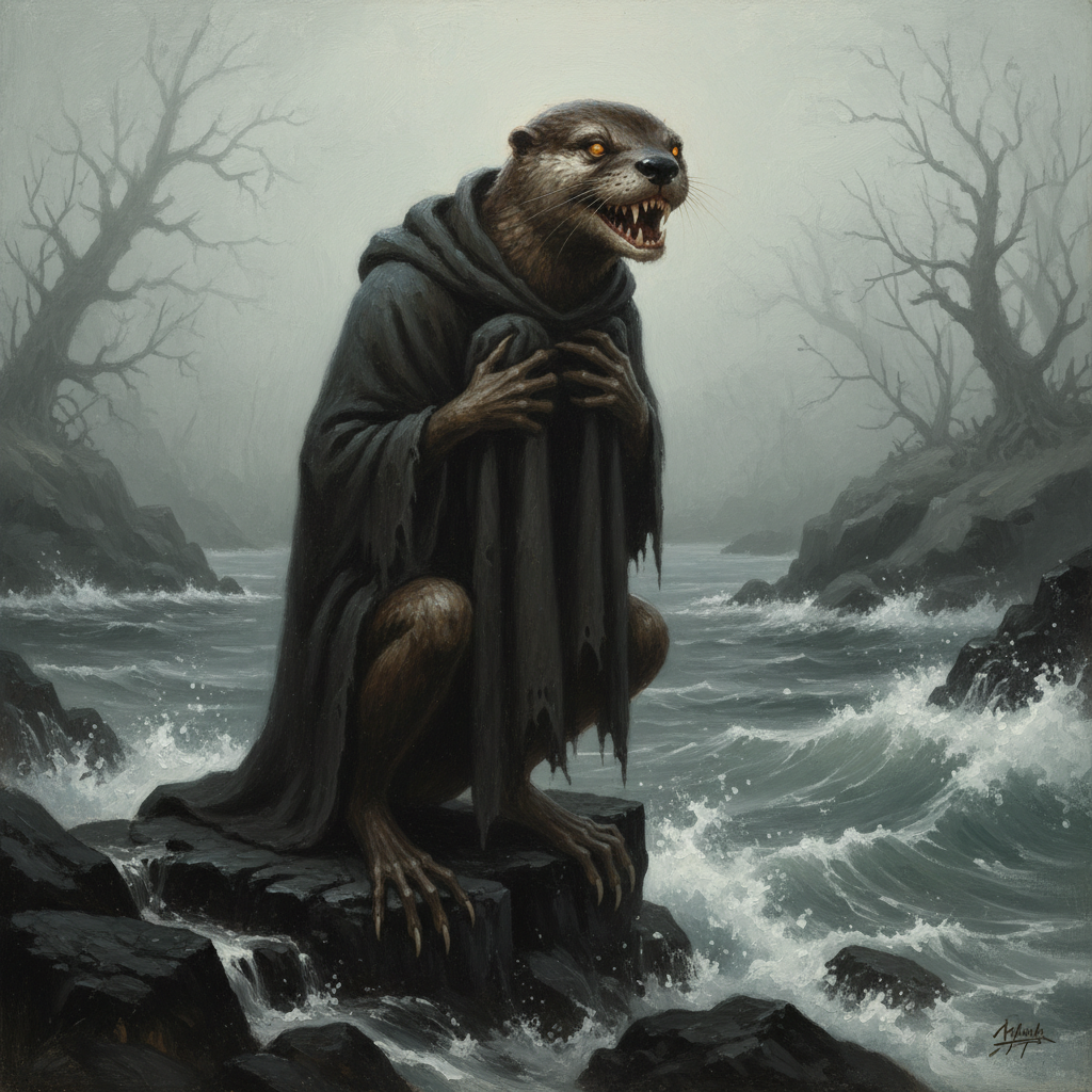 Kushtaka, original Pathfinder 2e monster artwork by ZapGM