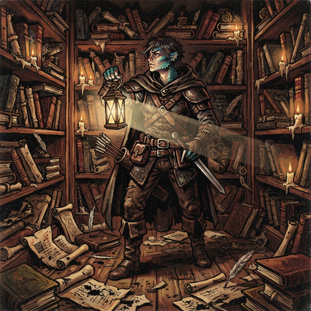 Dragonblood Occultist, original Pathfinder 2e monster artwork by ZapGM