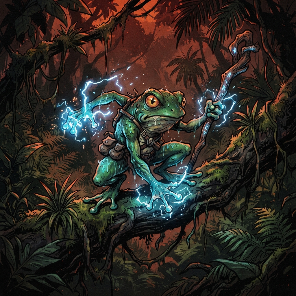 Tripkee Rain-Caller, original Pathfinder 2e monster artwork by ZapGM