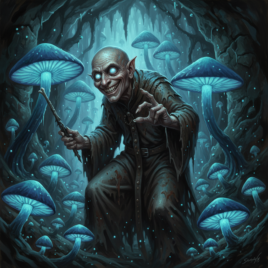 Dero Magister, original Pathfinder 2e monster artwork by ZapGM