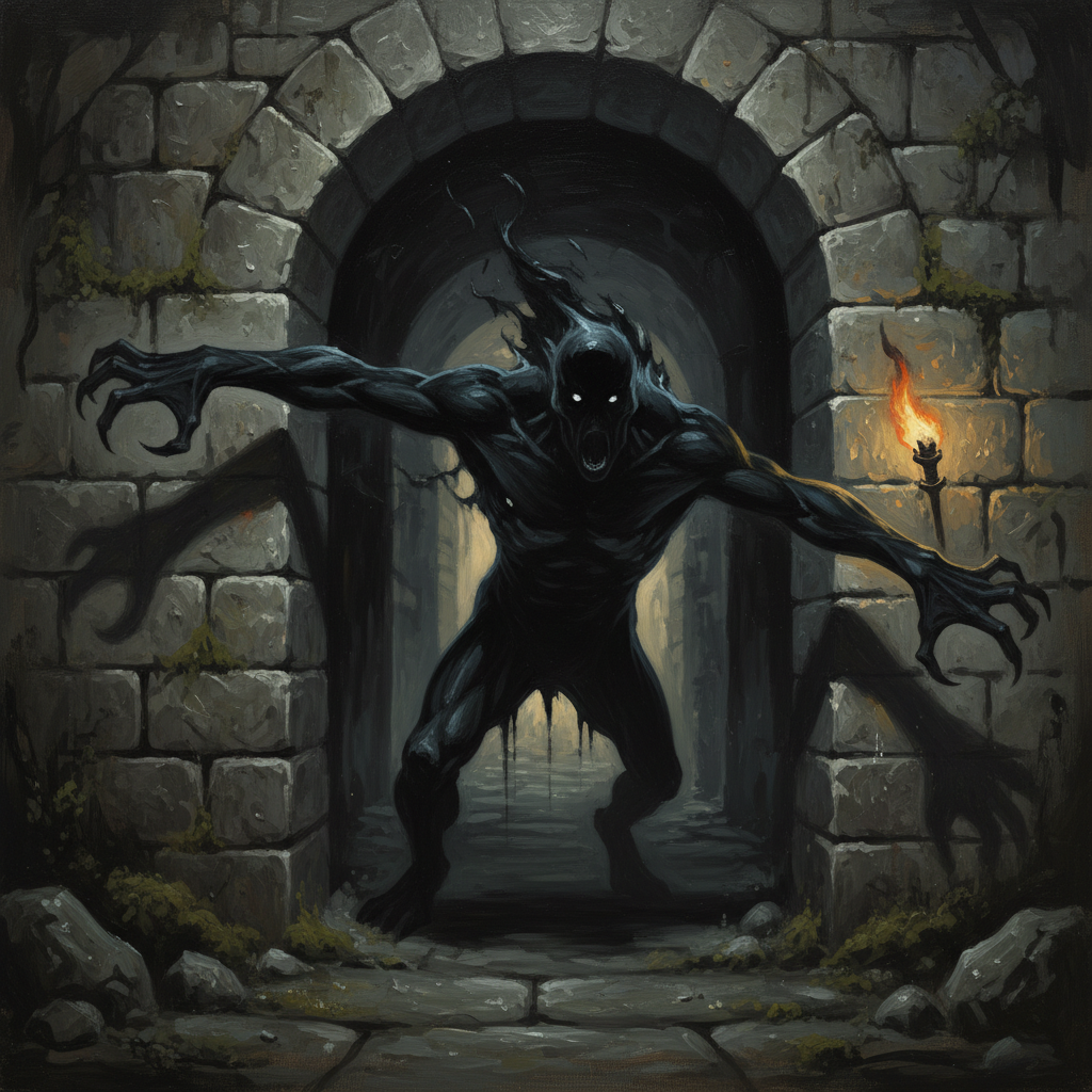 Greater Shadow, original Pathfinder 2e monster artwork by ZapGM