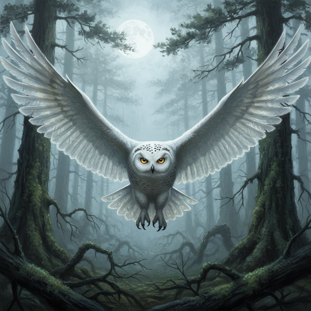 Owl, original D&D 5e monster artwork by ZapGM