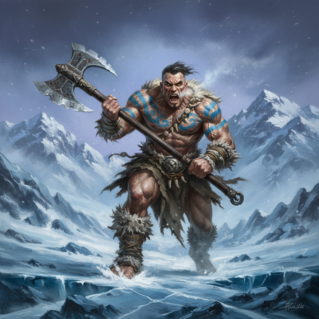 Berserker, original D&D 5e monster artwork by ZapGM