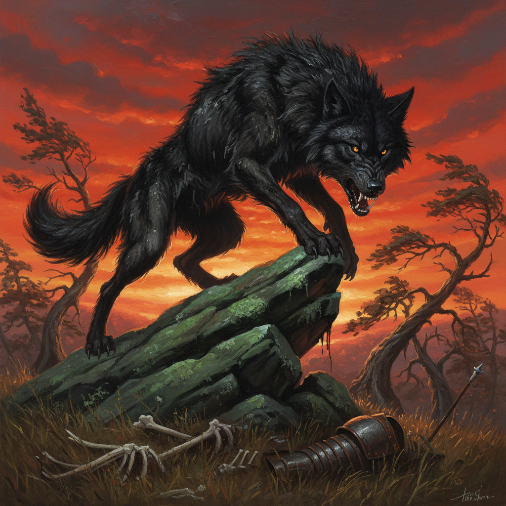 Worg, original D&D 5e monster artwork by ZapGM