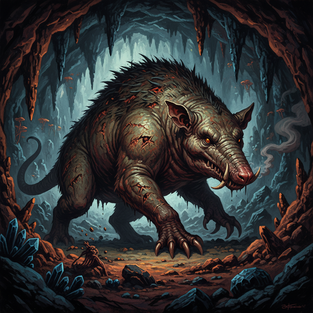 Khravgodon, original Pathfinder 2e monster artwork by ZapGM