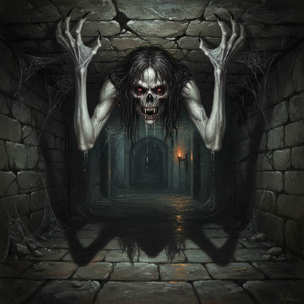 Vampire Spawn, original D&D 5e monster artwork by ZapGM
