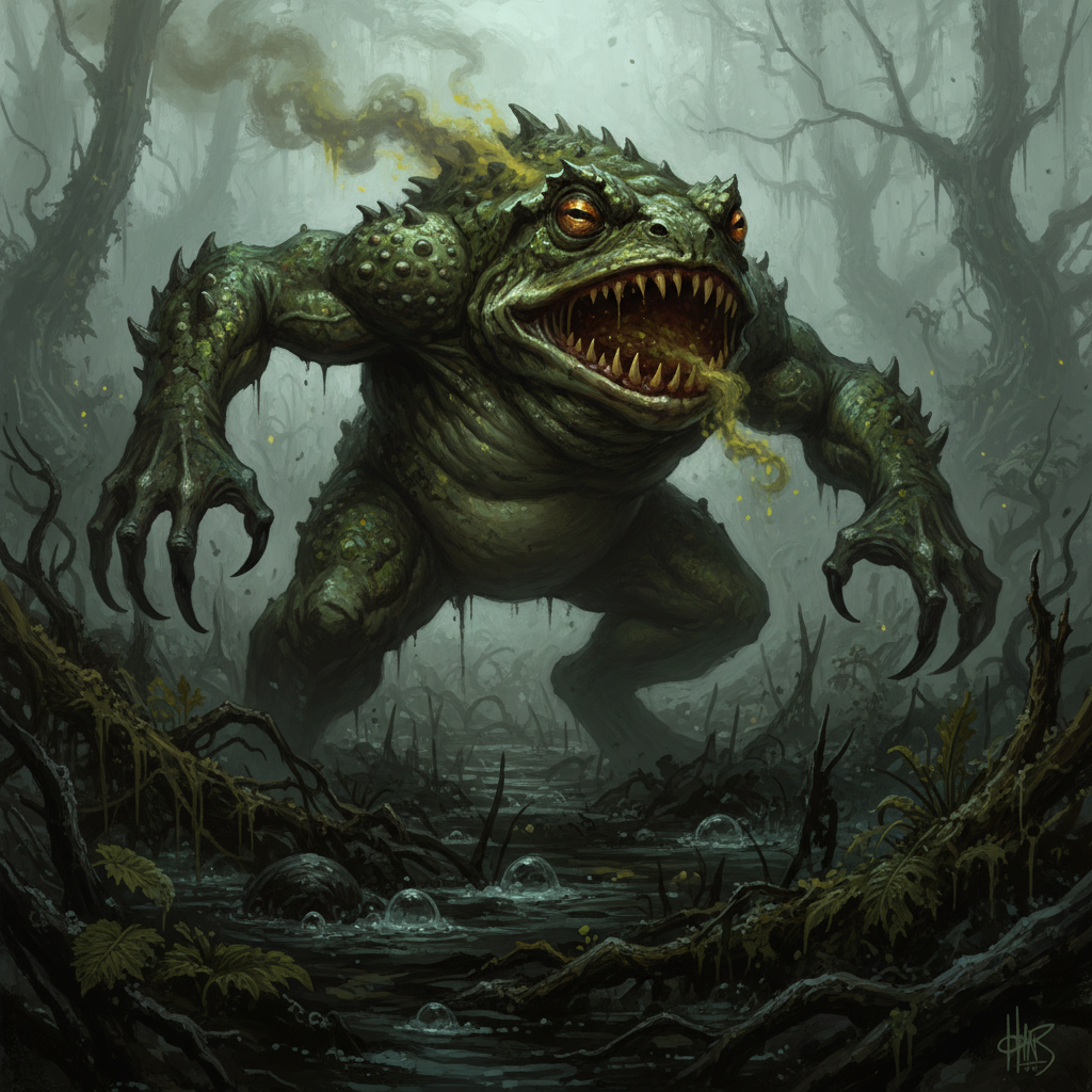 Hezrou, original D&D 5e monster artwork by ZapGM