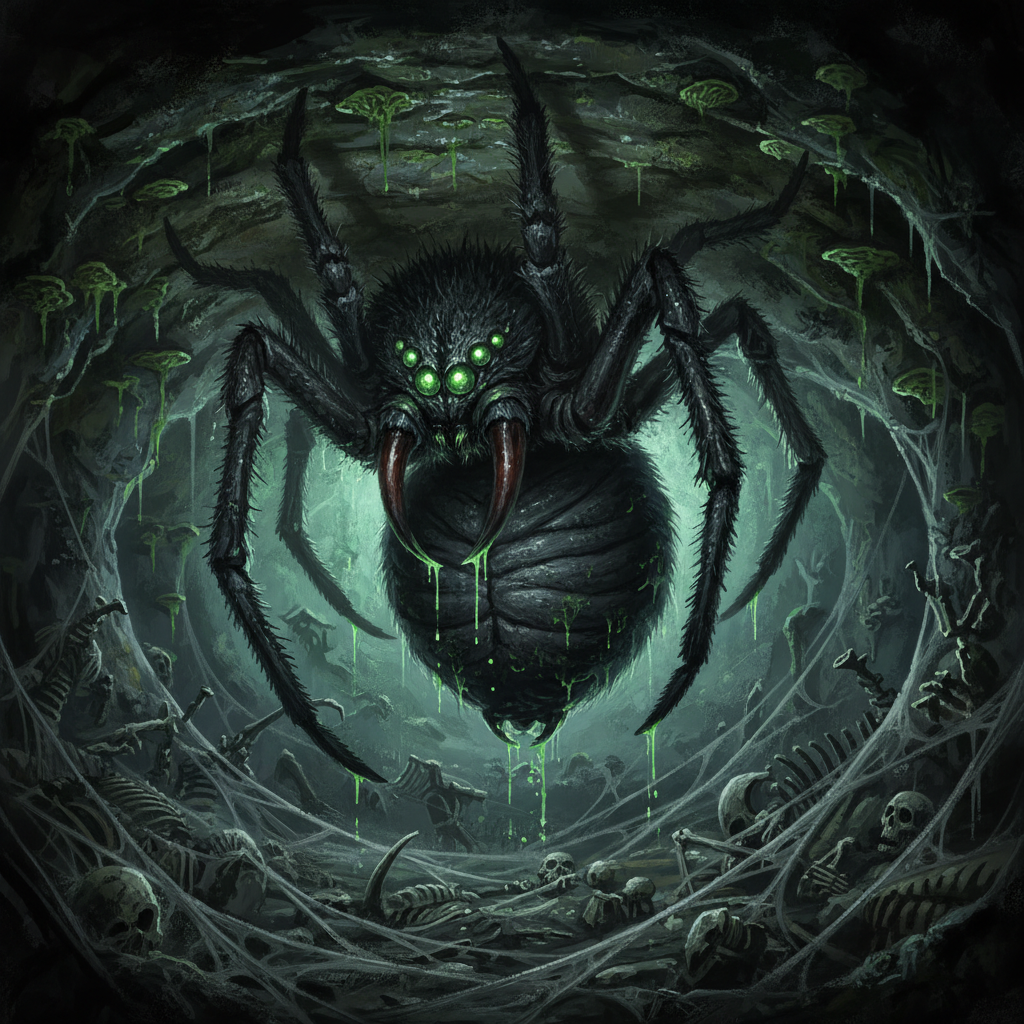 Ogre Spider, original Pathfinder 2e monster artwork by ZapGM