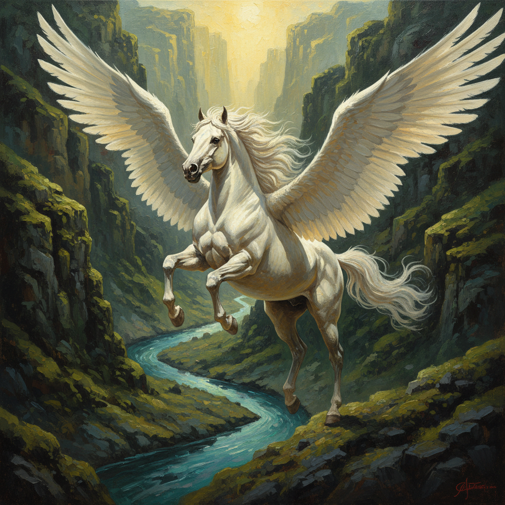 Pegasus, original D&D 5e monster artwork by ZapGM