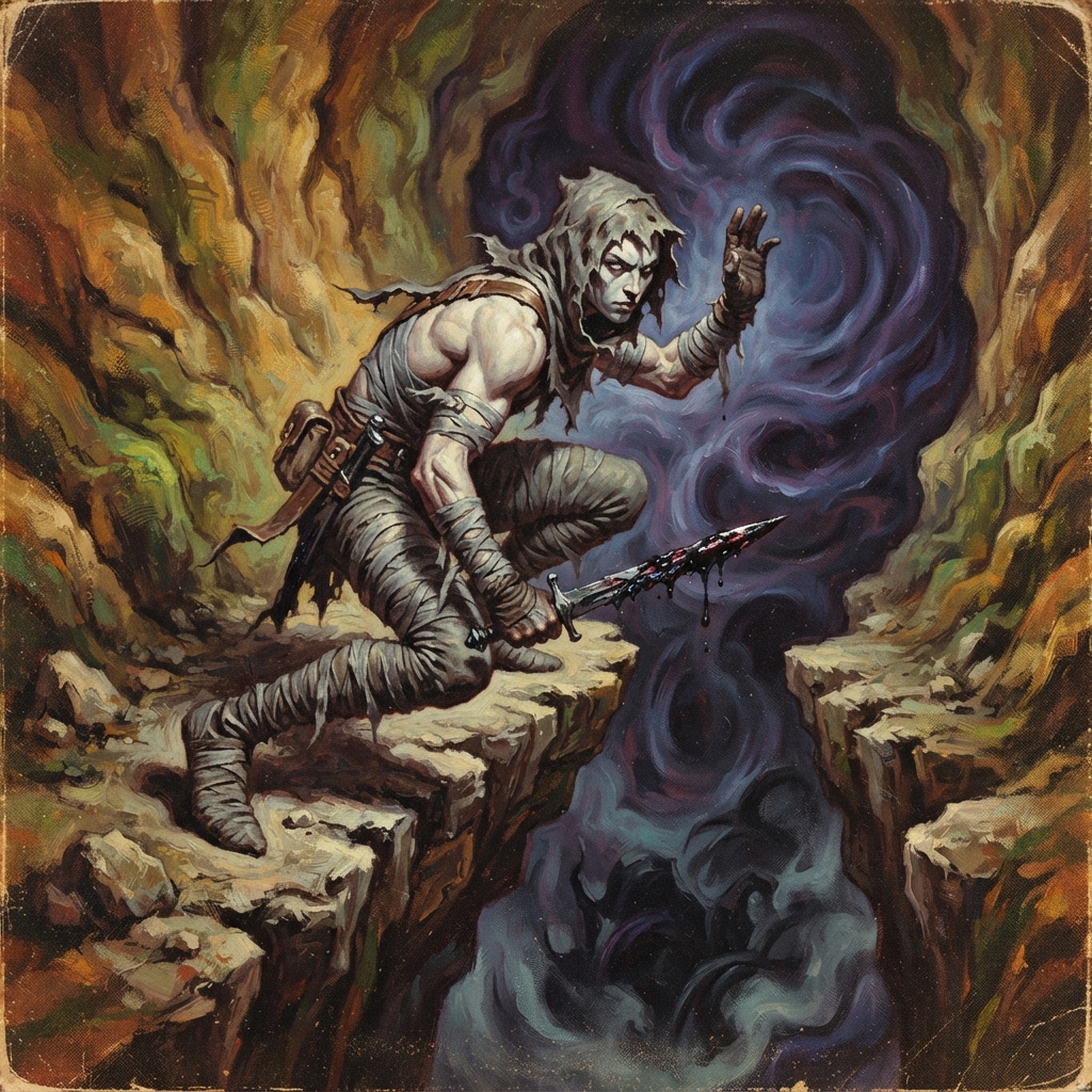 Caligni Hunter, original Pathfinder 2e monster artwork by ZapGM