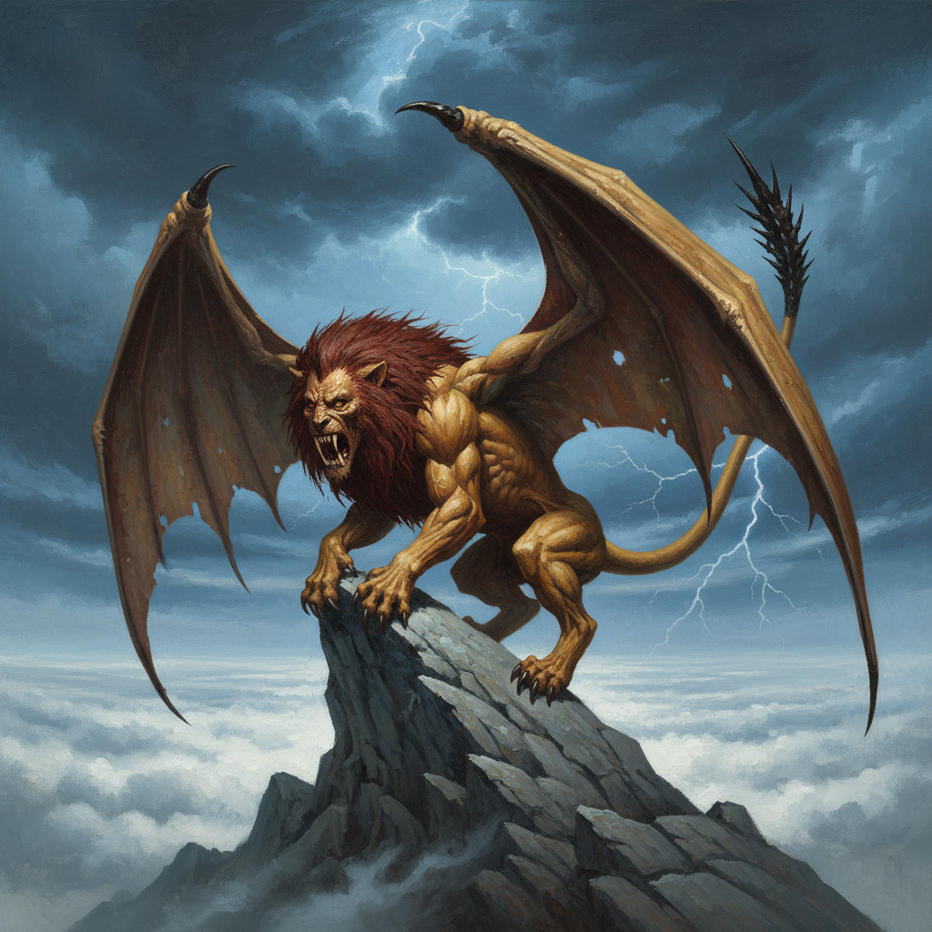 Manticore, original D&D 5e monster artwork by ZapGM