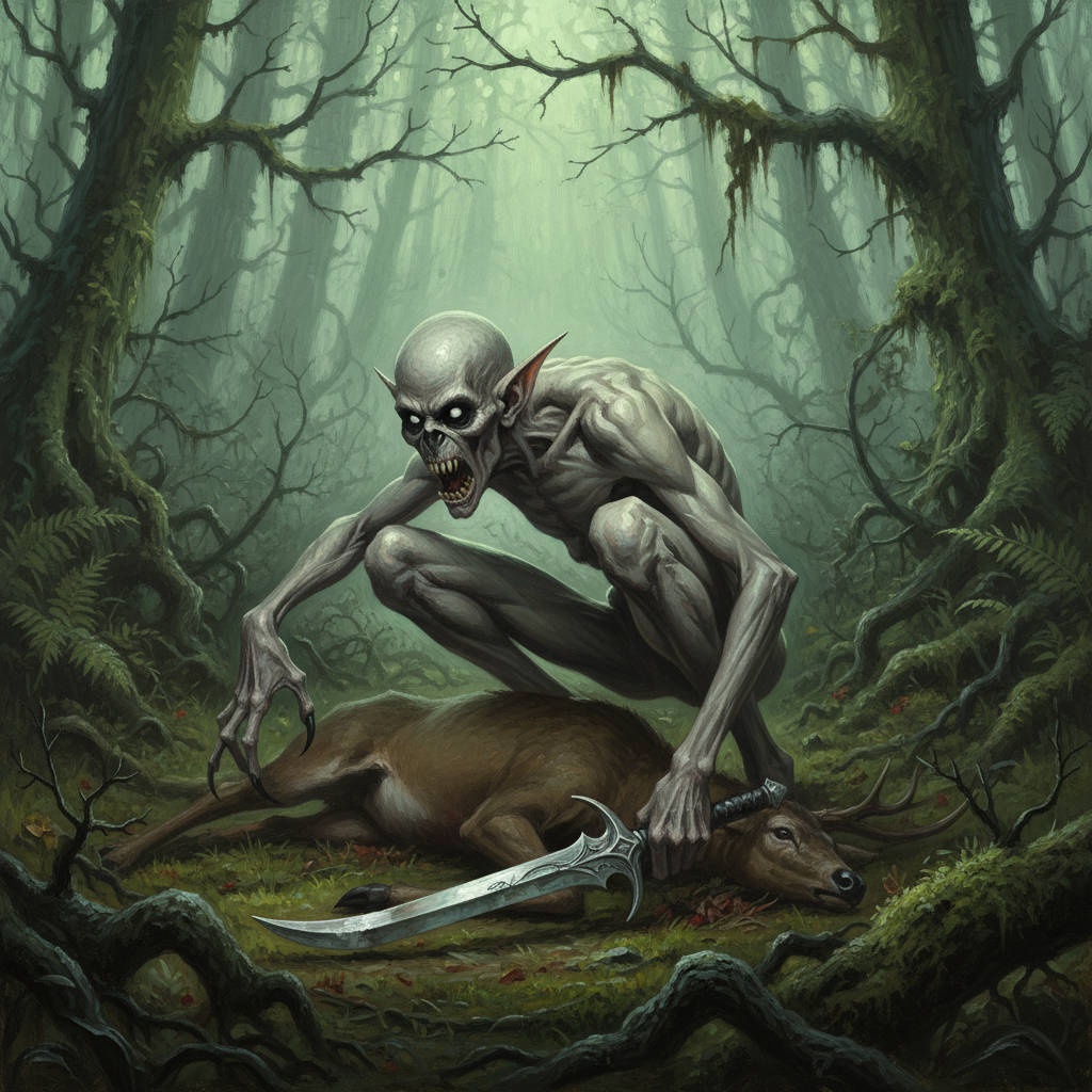 Angheuvore Flesh-gnawer, original Pathfinder 2e monster artwork by ZapGM