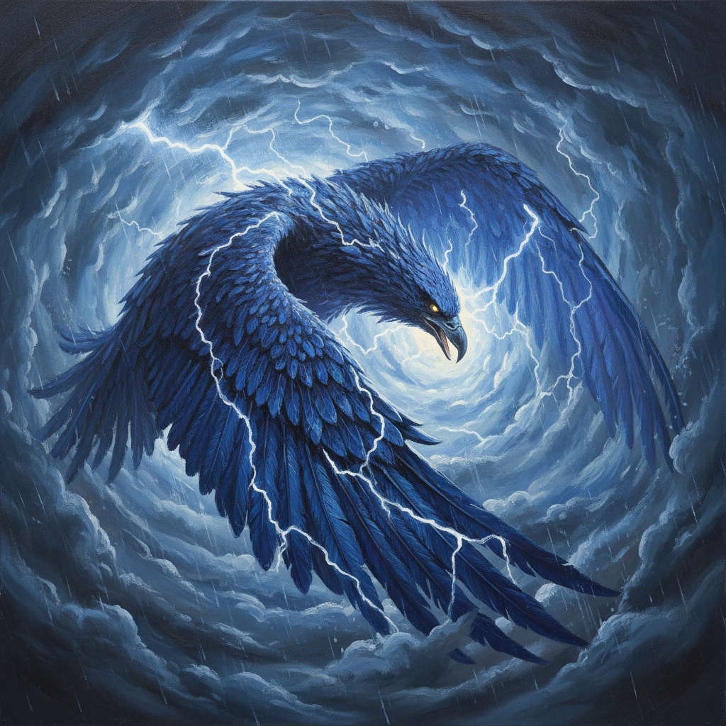Thunderbird, original Pathfinder 2e monster artwork by ZapGM
