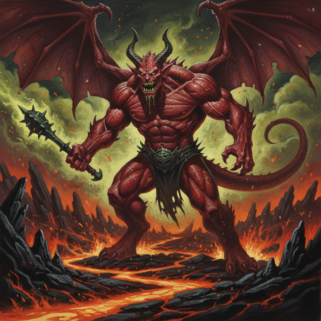 Pit Fiend, original D&D 5e monster artwork by ZapGM