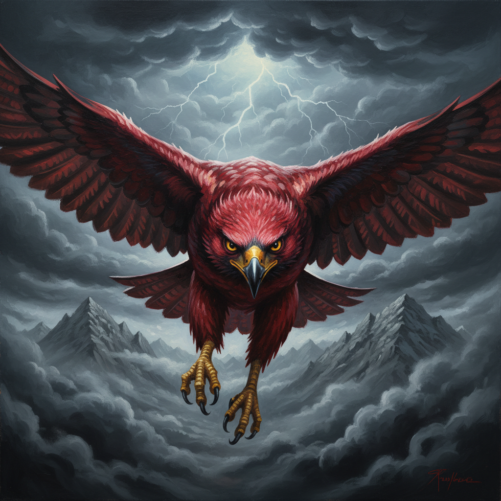 Blood Hawk, original D&D 5e monster artwork by ZapGM