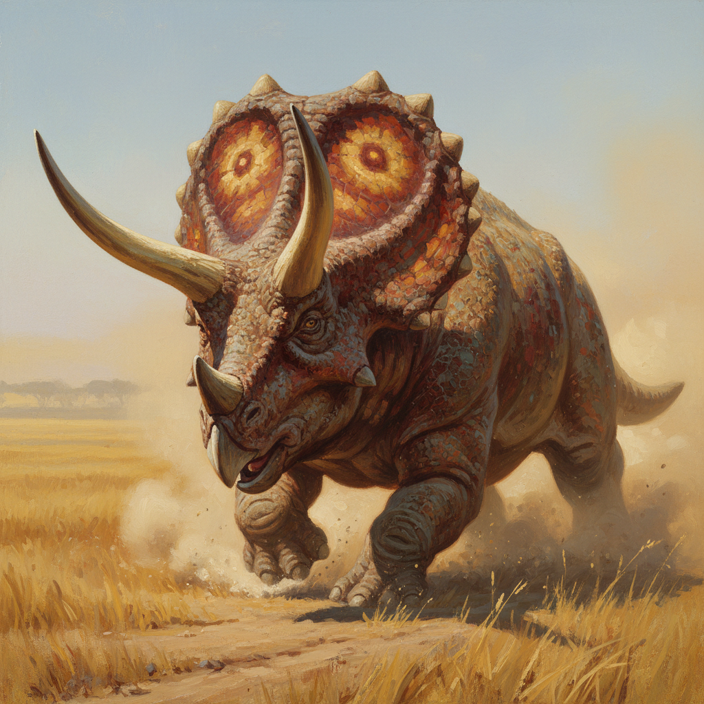 Triceratops, original Pathfinder 2e monster artwork by ZapGM