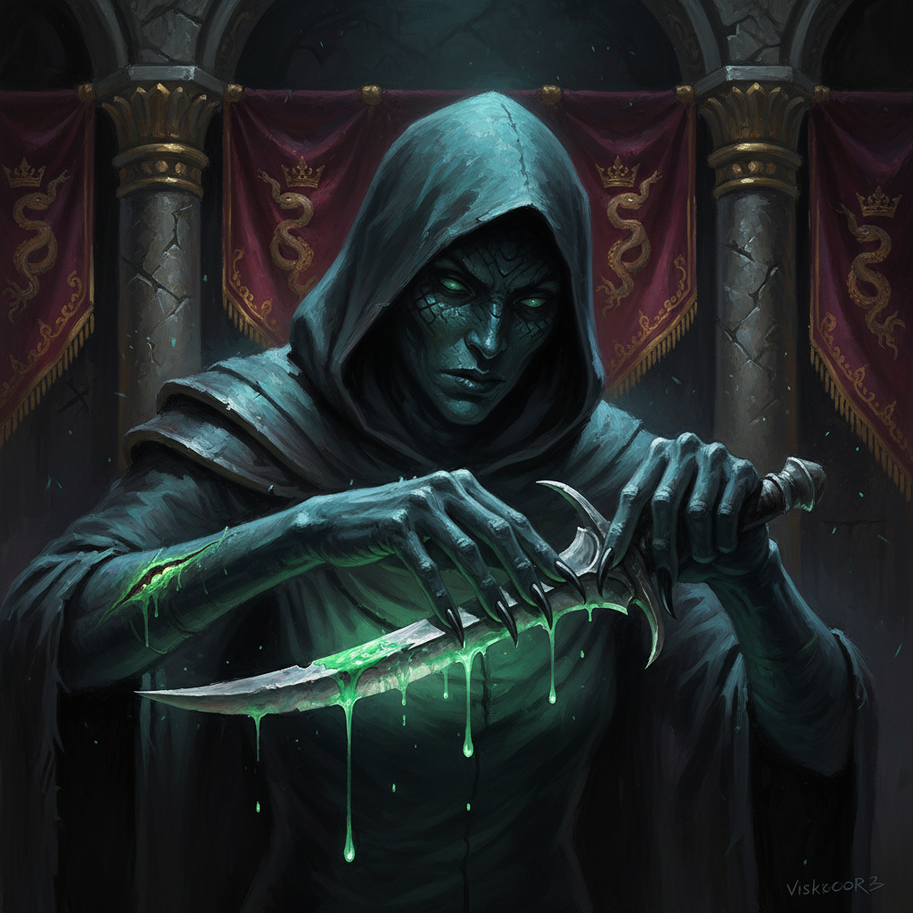 Vishkanya Infiltrator, original Pathfinder 2e monster artwork by ZapGM