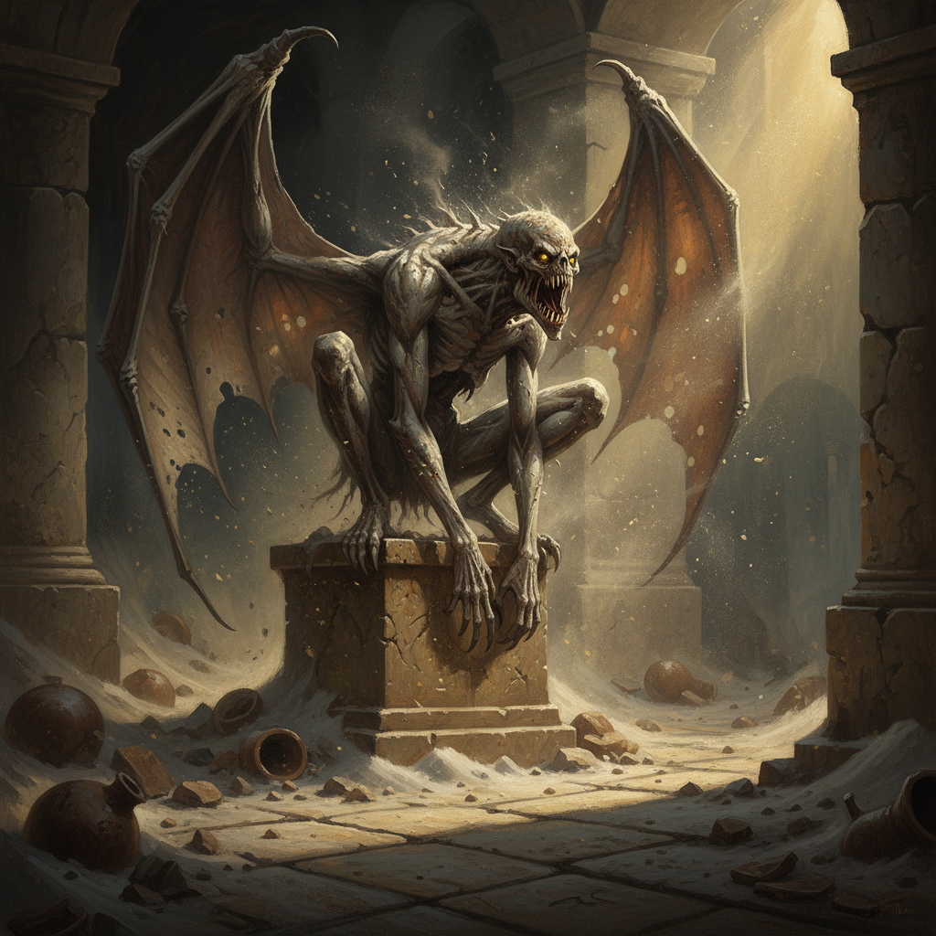 Dust Mephit, original Pathfinder 2e monster artwork by ZapGM