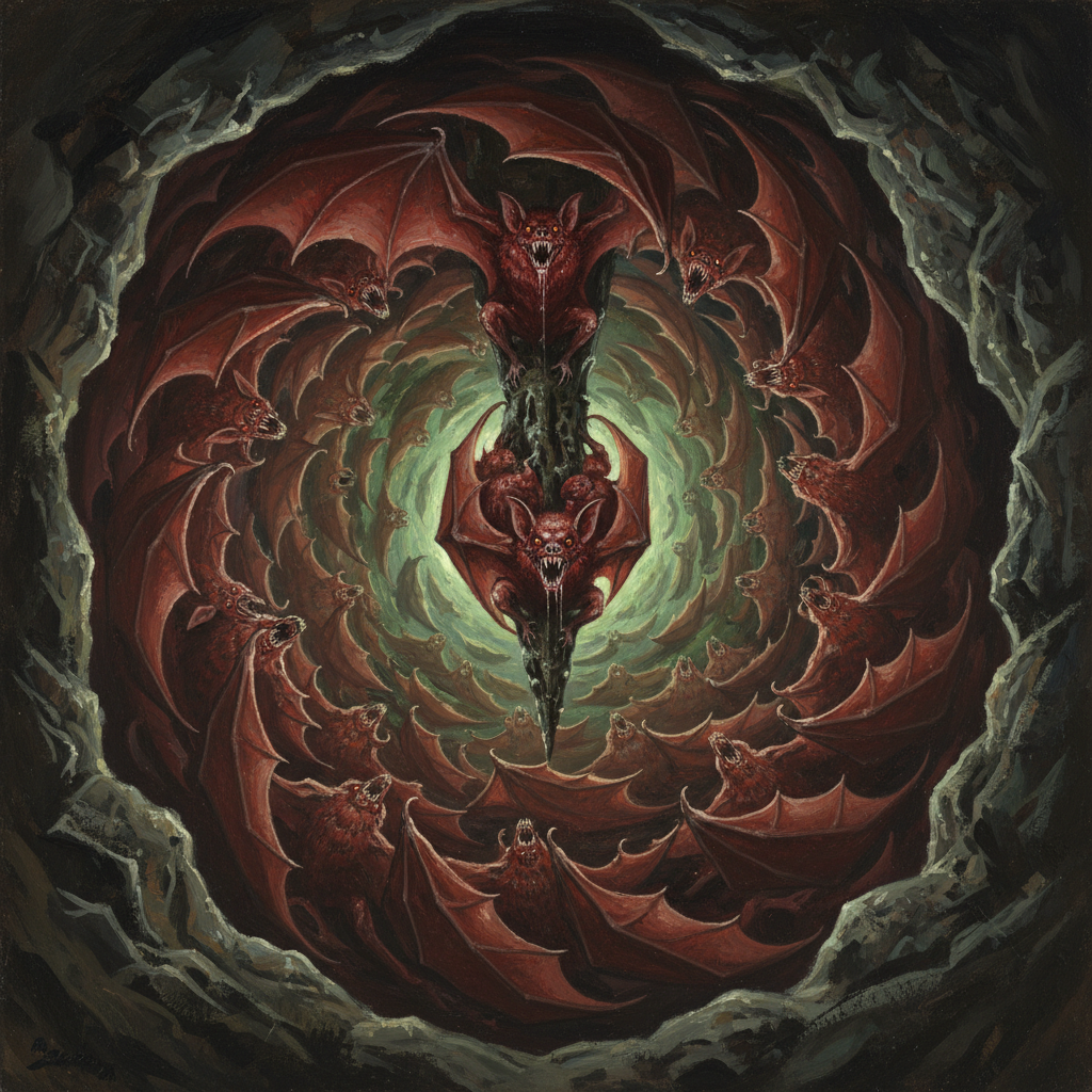 Vampire Bat Swarm, original Pathfinder 2e monster artwork by ZapGM