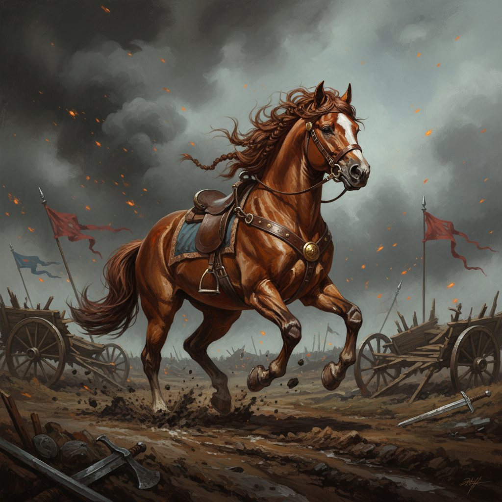 War Pony, original Pathfinder 2e monster artwork by ZapGM