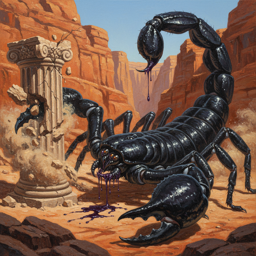 Black Scorpion, original Pathfinder 2e monster artwork by ZapGM