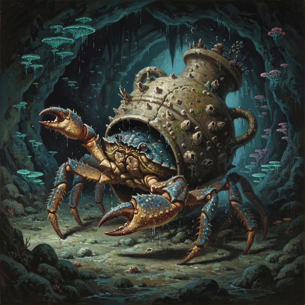 Giant Hermit Crab, original Pathfinder 2e monster artwork by ZapGM