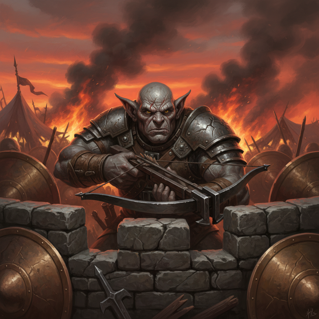 Hobgoblin Archer, original Pathfinder 2e monster artwork by ZapGM