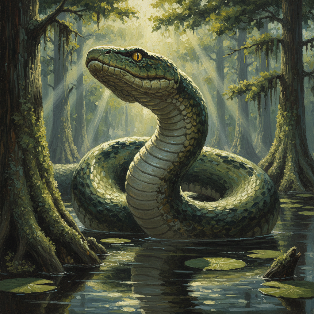 Giant Constrictor Snake, original D&D 5e monster artwork by ZapGM