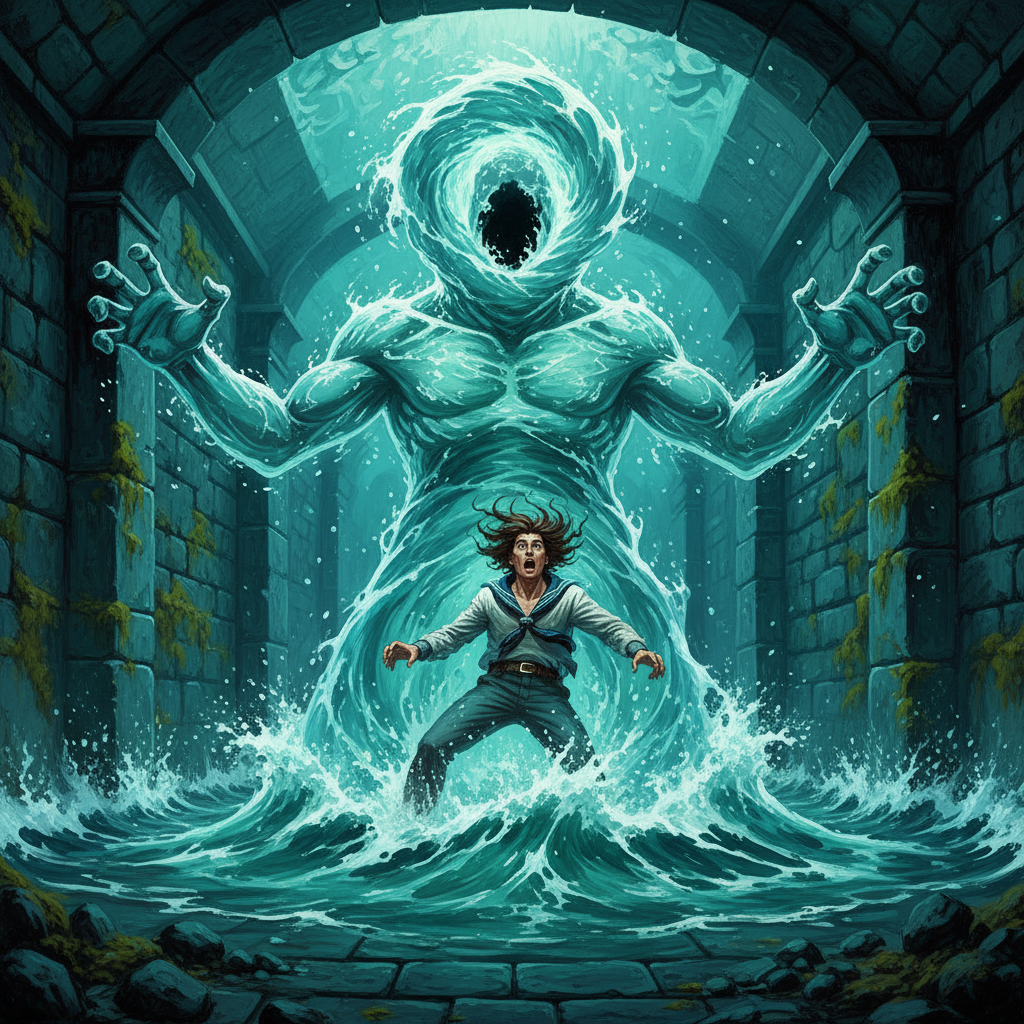 Water Elemental, original D&D 5e monster artwork by ZapGM