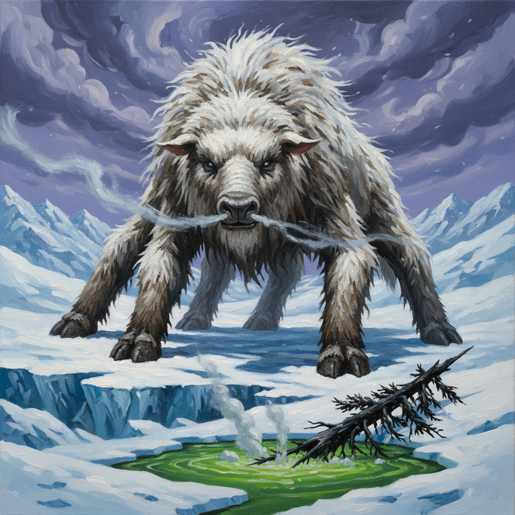 Wolliped, original Pathfinder 2e monster artwork by ZapGM